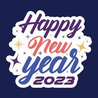 2023 sticker ontwerp, nieuw jaar sticker ontwerp 2023 vector