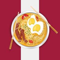 Aziatisch voedsel ramen noodle vector