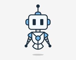 robot cyborg robot cyber humanoid assistent bot futuristische machine vlak mascotte vector logo ontwerp