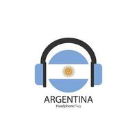 Argentinië koptelefoon vlag vector Aan wit achtergrond.