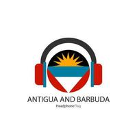 antigua en Barbuda koptelefoon vlag vector Aan wit achtergrond.