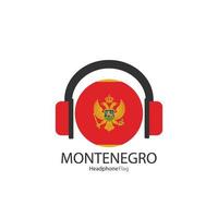 Montenegro koptelefoon vlag vector Aan wit achtergrond.