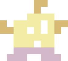 pixel monster in beige kleuren. vector