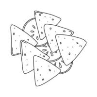 samosa met komkommer plakjes in hand- getrokken tekening stijl. traditioneel Indisch voedsel. vector