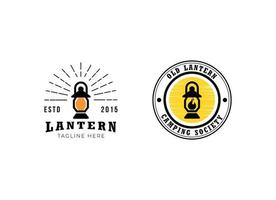 lantaarn wijnoogst logo icoon illustratie premie vector