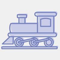icoon oud trein. vervoer elementen. pictogrammen in twee toon stijl. mooi zo voor afdrukken, affiches, logo, teken, advertentie, enz. vector