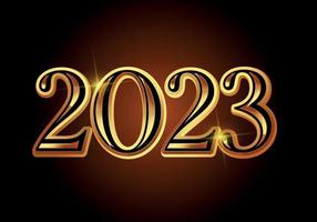 3d gouden 2023 nieuw jaar. vector