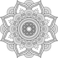 bloemen mandala lijn kunst, vector illustratie