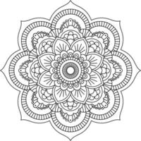 afgeronde mandala kleur bladzijde, vector illustratie