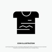 overhemd t-shirt kleding uniform solide glyph icoon vector