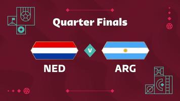 Nederland Argentinië playoff kwartaal finale bij elkaar passen Amerikaans voetbal 2022. 2022 wereld Amerikaans voetbal kampioenschap bij elkaar passen versus teams intro sport achtergrond, kampioenschap wedstrijd poster, vector