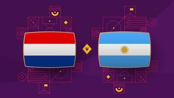 Nederland Argentinië playoff kwartaal finale bij elkaar passen Amerikaans voetbal 2022. 2022 wereld Amerikaans voetbal kampioenschap bij elkaar passen versus teams intro sport achtergrond, kampioenschap wedstrijd poster, vector