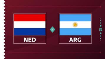 Nederland Argentinië playoff kwartaal finale bij elkaar passen Amerikaans voetbal 2022. 2022 wereld Amerikaans voetbal kampioenschap bij elkaar passen versus teams intro sport achtergrond, kampioenschap wedstrijd poster, vector