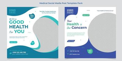 medisch gezondheidszorg web banier of plein folder of sociaal media post sjabloon ontwerp vector