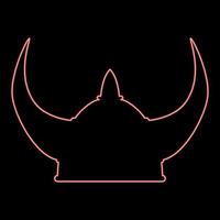 neon viking helm icoon rood kleur vector illustratie beeld vlak stijl