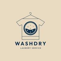 wassen droog lijn kunst minimalistische logo vector illustratie ontwerp