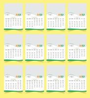 2023 nieuw jaar schoon kalender sjabloon vector