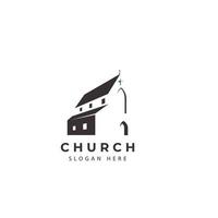 negatief ruimte silhouet kerk logo icoon vector sjabloon Aan wit achtergrond illustratie ontwerp