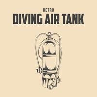 retro scuba duiken lucht tank vector illustratie