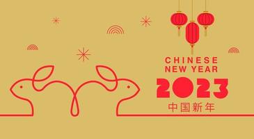 maan- nieuw jaar, Chinese nieuw jaar 2023 , jaar van de konijn vector