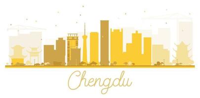 Chengdu stad horizon gouden silhouet. vector
