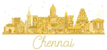 chennai Indië stad horizon gouden silhouet. vector