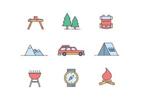 Camping Pictogrammen vector