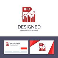 creatief bedrijf kaart en logo sjabloon ipo bedrijf eerste modern aanbod openbaar vector illustratie