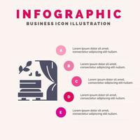 boog liefde bruiloft bruiloft boog solide icoon infographics 5 stappen presentatie achtergrond vector