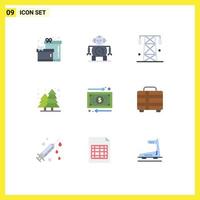9 gebruiker koppel vlak kleur pak van modern tekens en symbolen van beheer bedrijf lijn park stad bewerkbare vector ontwerp elementen