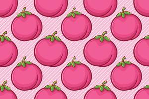 roze perzik fruit naadloos patroon vector illustratie