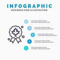 blad prijs insigne kwaliteit lijn icoon met 5 stappen presentatie infographics achtergrond vector