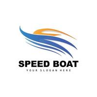 snelheid boot logo, snel lading schip vector, zeilboot, ontwerp voor schip fabricage bedrijf, waterweg Verzenden, marinier voertuigen, vervoer vector