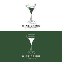 drank wijn logo ontwerp, glas illustratie, alcohol drinken fles, bedrijf Product vector