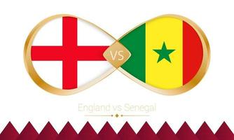 Engeland versus Senegal gouden icoon voor Amerikaans voetbal 2022 wedstrijd, ronde van 16. vector
