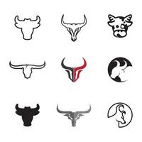 stier hoorn logo en symbool sjabloon pictogrammen app vector