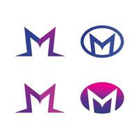 m brief logo sjabloon vector reeks ontwerp