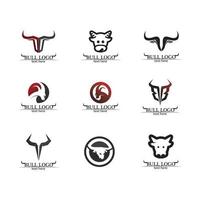 stier hoorn logo en symbool sjabloon pictogrammen app vector