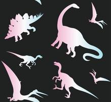 vector naadloos patroon van dinosaurussen silhouet