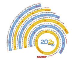 2023 kalender gelukkig nieuw jaar ontwerp met sapce van uw afbeelding. vector