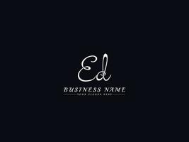 creatief ed logo brief, initialen ed handtekening logo icoon vector