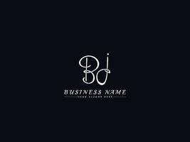 eerste bj jb handtekening logo, handtekening bj logo brief vector