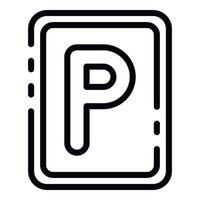parkeren teken icoon, schets stijl vector