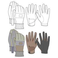 reeks van geïsoleerd voorwerp van handschoen en winter icoon. reeks van handschoen en uitrusting vector voor kleur boek voorraad.
