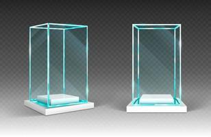 glas vitrine, Scherm, exposeren transparant doos vector
