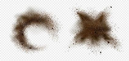 explosie van koffie Boon en poeder plons vector