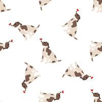 schattige honden jack russell terrier. fanatieke dieren. vector hand getekende naadloze patroon. perfect voor baby, kinderkleding, printontwerp, textiel. witte achtergrond.