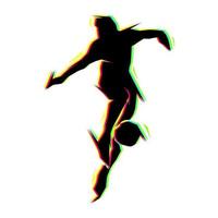 silhouet van spelen bal met contrasterend kleur schaduw vector