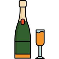 Champagne fles welke kan gemakkelijk aanpassen of Bewerk vector