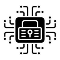 glyph-pictogram voor cyberbeveiliging vector